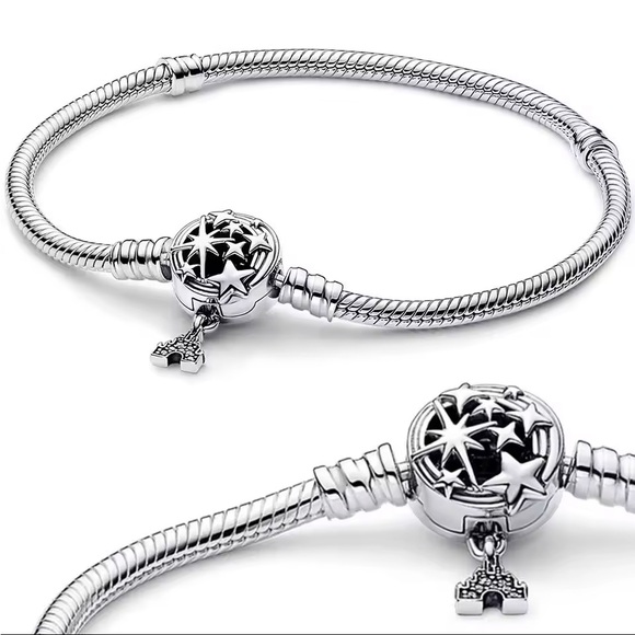 🏰 Disneyland castle inspired Silver Star Bracelet size 8.4 inches - Picture 2 of 6